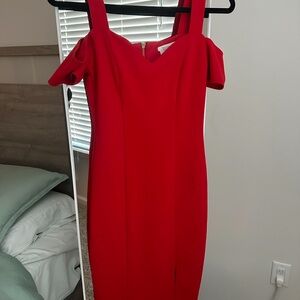 Bisou Bisou Vibrant Red Midi Dress